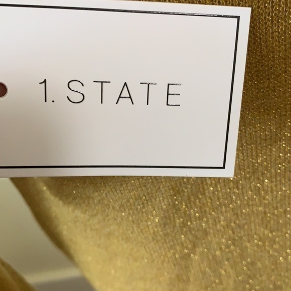 1. State gold/sparkle holiday blouse Medium - Picture 5 of 6